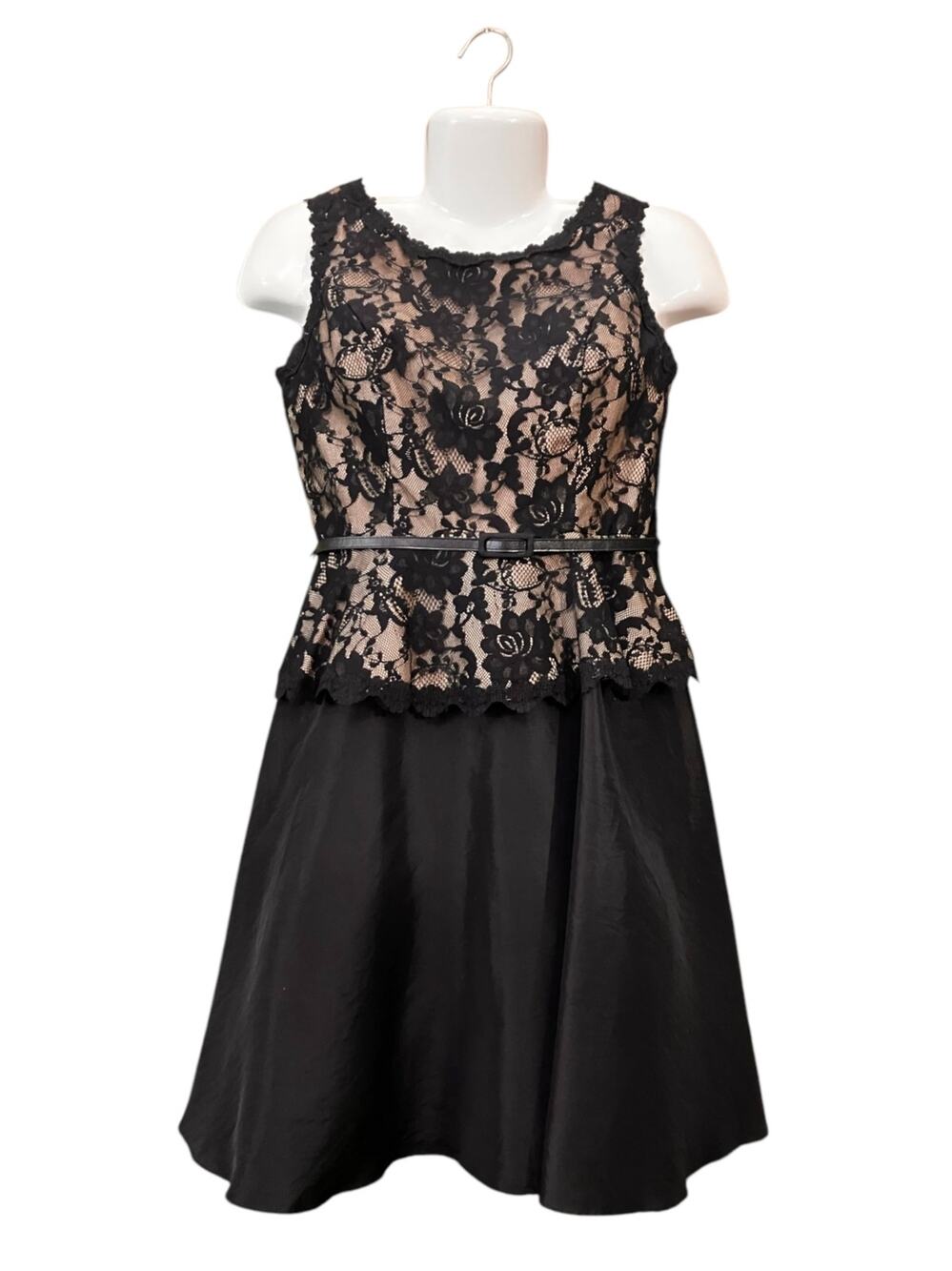 Jessica Howard Women's Black Nude Cocktail Lace Special Occasion Dress | Size 6P
